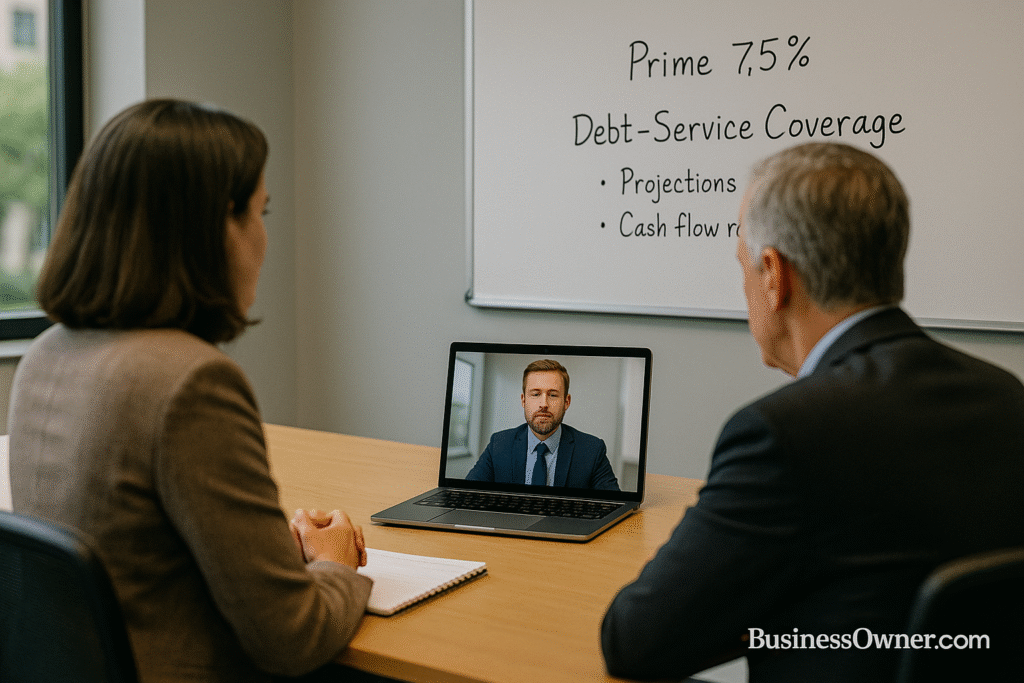 Financing discussion highlighting current prime rates.