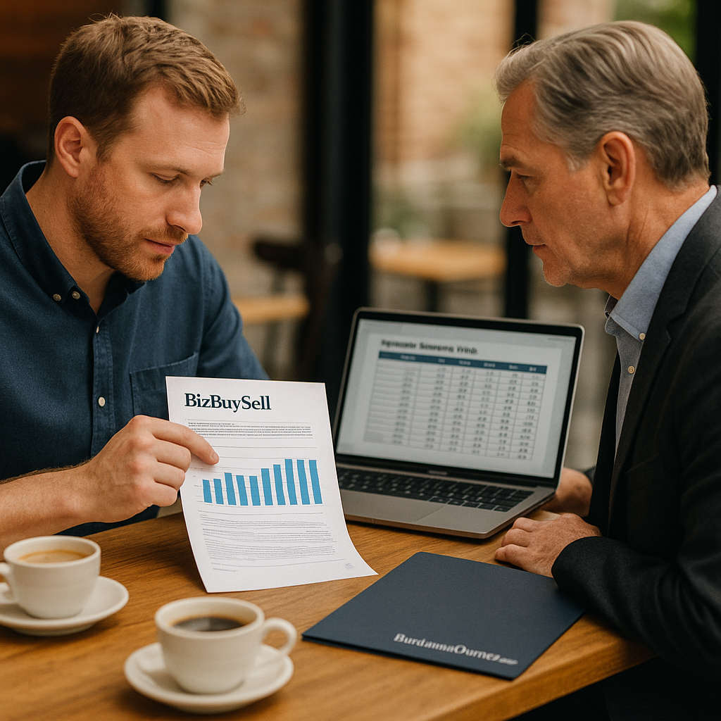 Buyer reviews BizBuySell trends with broker